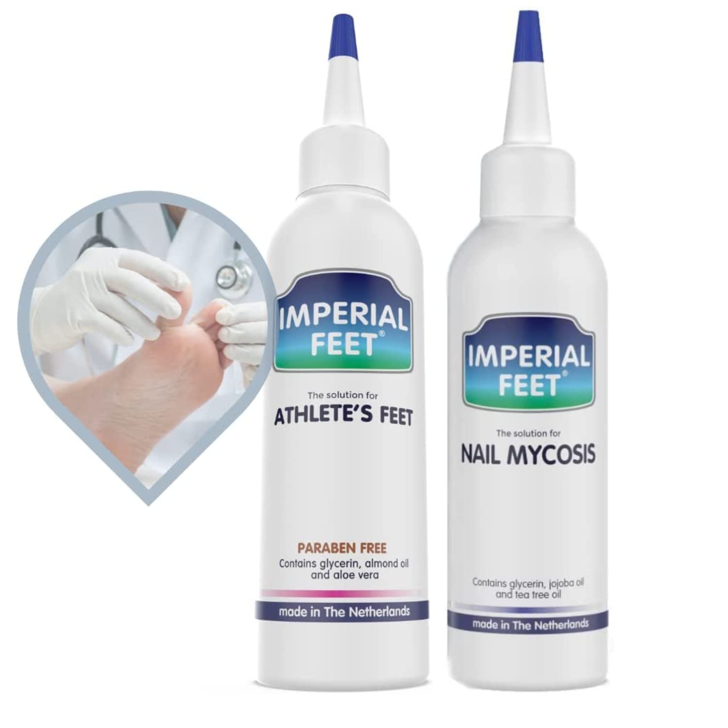 Fungal nail treatment and athlete's foot set White
