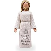 Sayouart Jesus Gifts for Christians, Gifts for Catholic Women, Jesus Loves You Figure, Sculpted Hand-Painted Figurine