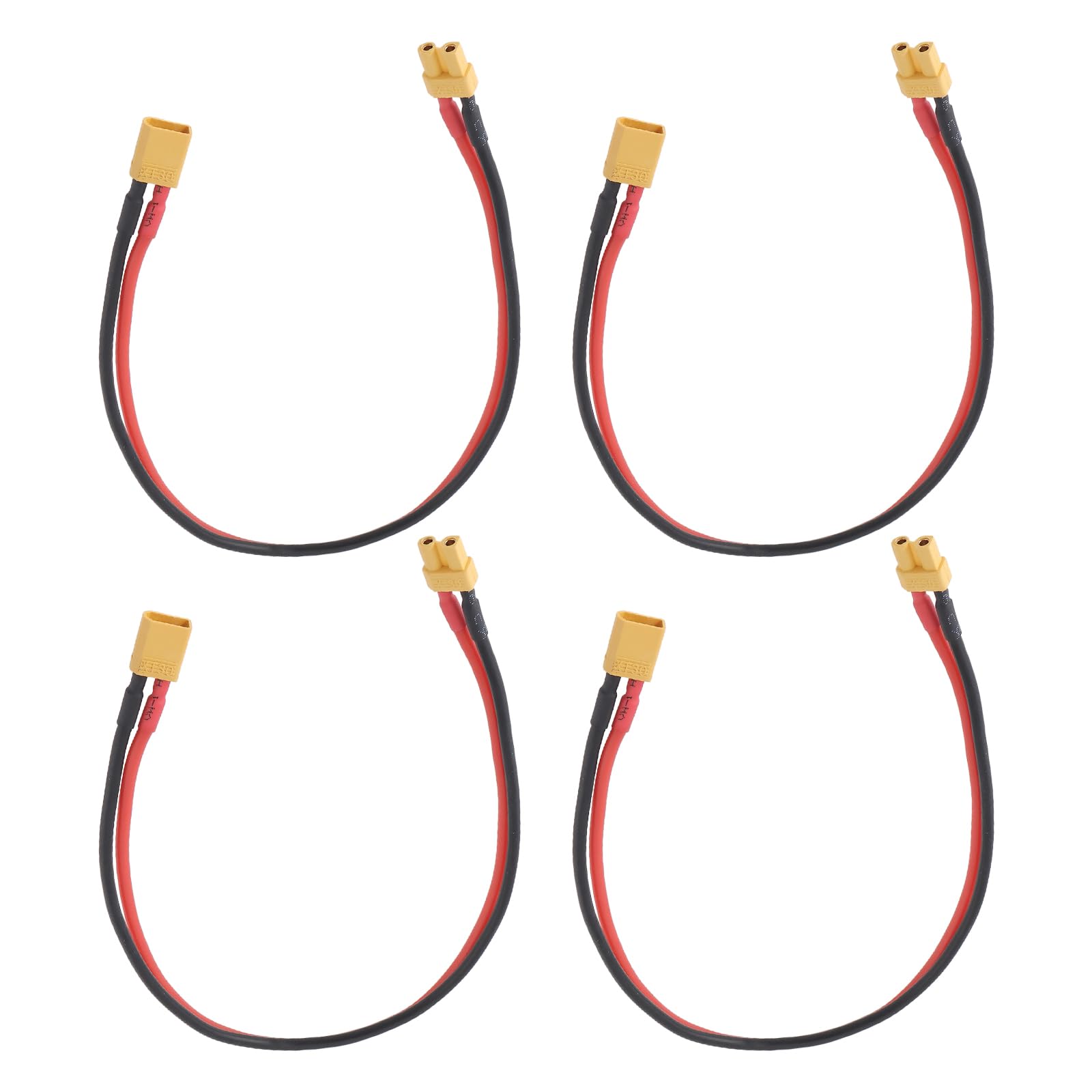 The Lord of the Tools 4Pcs XT30 U-F to XT30 U-M Plug Connector Male to Female Extension Cable 16AWG Connector for Battery Pack Solar Panels Model Planes 30cm