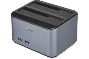 Hard Drive Dock SSK USB 3.0 to SATA I/II/III Dual Bay Aluminum External Hard Drive Docking Station for 2.5 3.5 inch SATA HDD 