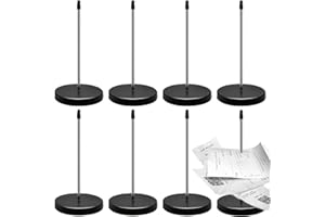 SPNKMJUJ 8 PCS Desk Receipt Holder Stainless Steel Receipt Spike 5.5 Inch Check Spindle Black Ticket Stabber for Restaurant (Black)
