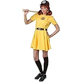 A League of Their Own Baseball Player Costumes - Twill Dress with Patches & Belt