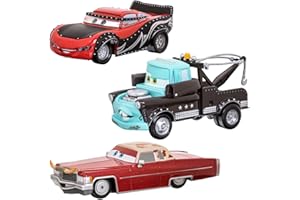 Disney Store Boy's Pixar Cars Heavy Metal Mater Die Cast Set Lightning McQueen Toys Set with Dex, Lightning McQueen & Mater Die Cast 1:43 Scale Models- Perfect for Playtime Adventures
