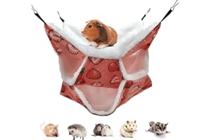 EAEDMY Rat Ferret Hammock Toys Cage Accessories, Guinea Pig Hideout Tunnel, Warm Bed for Rat Ferret Guinea Pig Sleep Hide and Play (5.Three Layers Hammock)