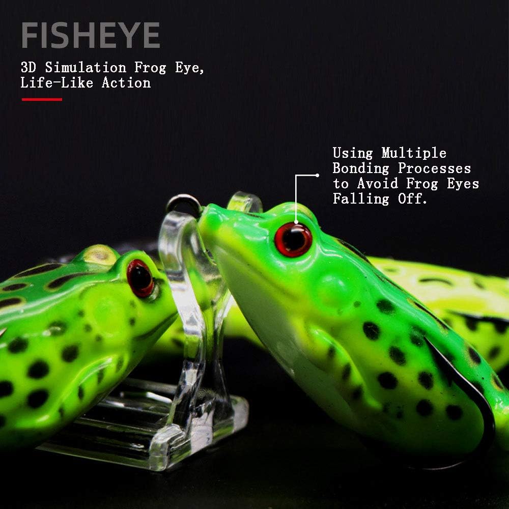 Amazon Jiadiaoni カエルルアー シミュレーション ソフトフィッシングルアー 生きているようなアクション 1 6インチ 2インチ 2 2インチ ブラックフィッシュキル Jiadiaoni ルアー