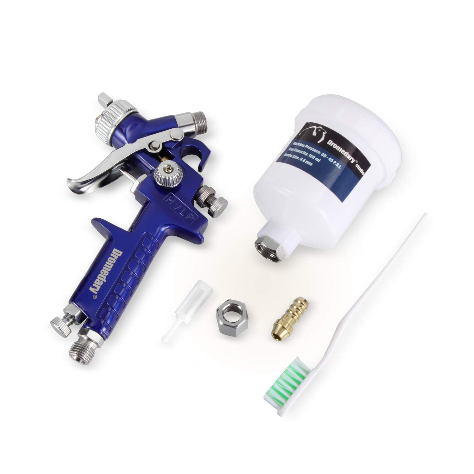 Dromedary Spray Gun Set HVLP Paint 0.8MM Gravity Feed Air Mini Jet Smart Touch up