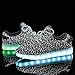[NEW SIZE VERSION] LeoVera Men's & Women's LED Shoes Luminous Flashing Sneakers LVYZ86-Grey-39