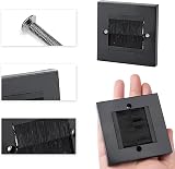 DEFIYEAR 2PCS Cable Brush Plate UK Wall Mount Faceplate for Wire Organization view 4