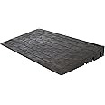 Silver Spring 4" High Rubber 3-Channel Threshold Ramp 600 lb. Weight Capacity for Wheelchairs, Mobility Scooters, and Power Chairs, with Slip-Resistant Surface - DH-UP-84