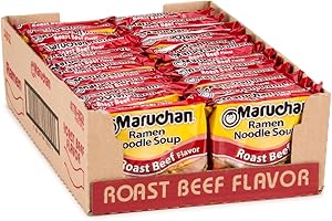 Maruchan Ramen Roast Beef, Instant Ramen Noodles, Ready to Eat Meals, 3 Oz, 24 Count