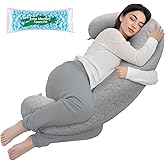 TranquilRelax Body Pillow, Long Pillow, Memory Foam Body Pillow, C-Shaped Side Sleep Pillow, Machine Washable Pillowcase, 47”×10”