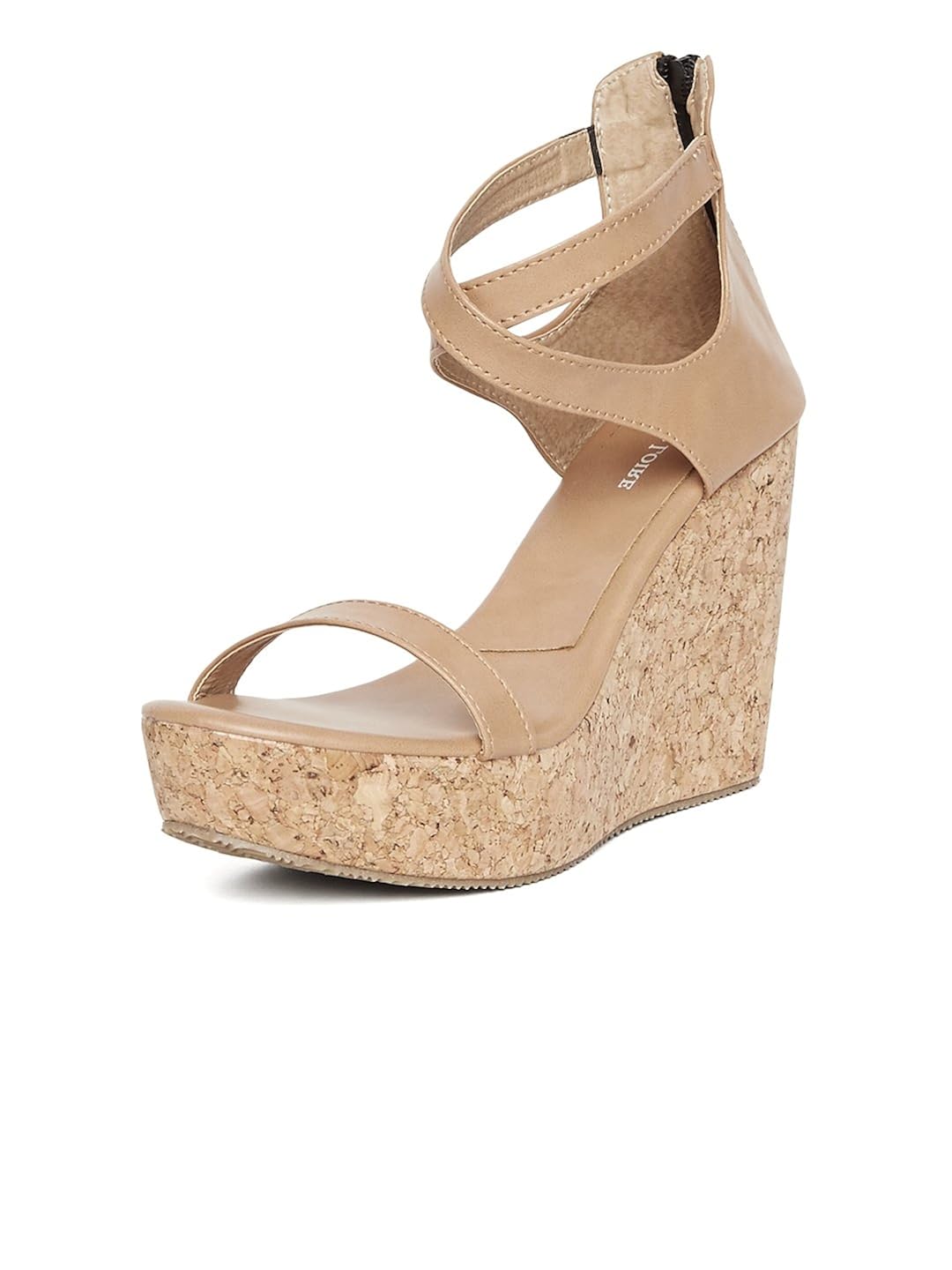 marc loire women's tan solid heels