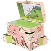 Enchantmints Fairy & Birds Musical Jewelry Box for Girls Spins to Swan Lake 4 Pullout Drawers Treasure Storage
