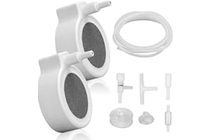 COOMATEC 2-Pack 2-Inch Silent Air Bubble Stones for Fish Tanks High Dissolved Oxygen Bubbler Stones for Aquariums and Hydroponics Systems, Ideal for 2-30 Gallon Tanks