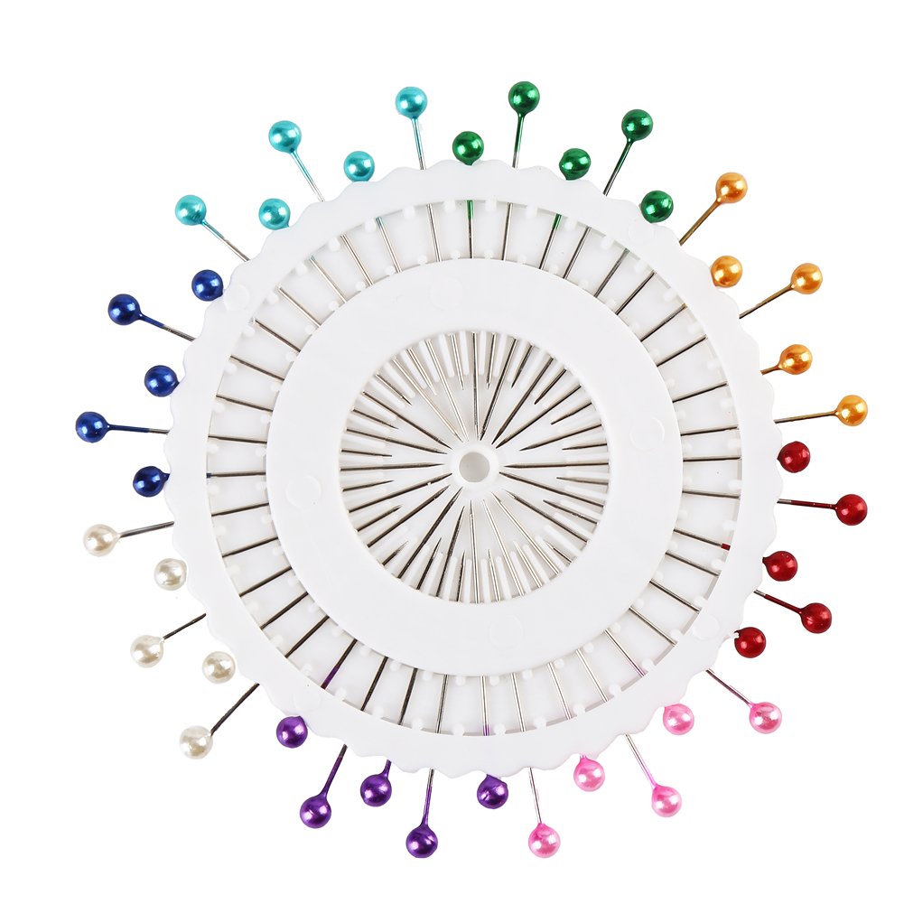 DECORA 480 Pieces Multicolor Sewing Pins Straight Quilting Pearl Head Pins for Christmas and Other Crafts Making
