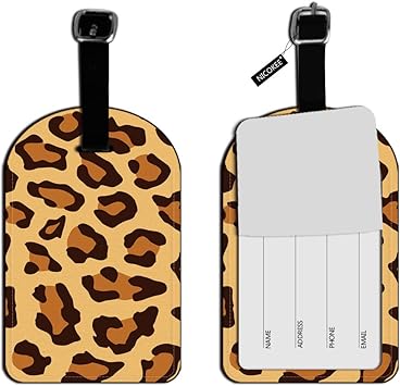 leopard luggage tag