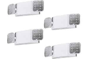 LED FLYING DIRECT LED Emergency Lights with Battery Backup, Two Head Adjustable LED Commercial Emergency Light, UL 924 Certified, AC 120/277V, Hardwired Emergency Exit Light Fixtures for Business (4 Pack)