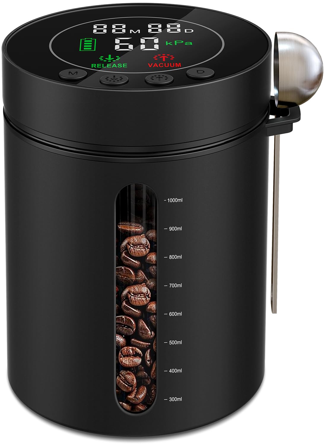 Photo 1 of *****NONFUNCTIONAL PARTS ONLY******
Automatic Vacuum Coffee Canister, 1.3L Airtight Food Storage Containers with Smart Pressure Sensor, Electric Coffee Bean Container Rechargeable with LED Display Window for Home Kitchen Food Storage