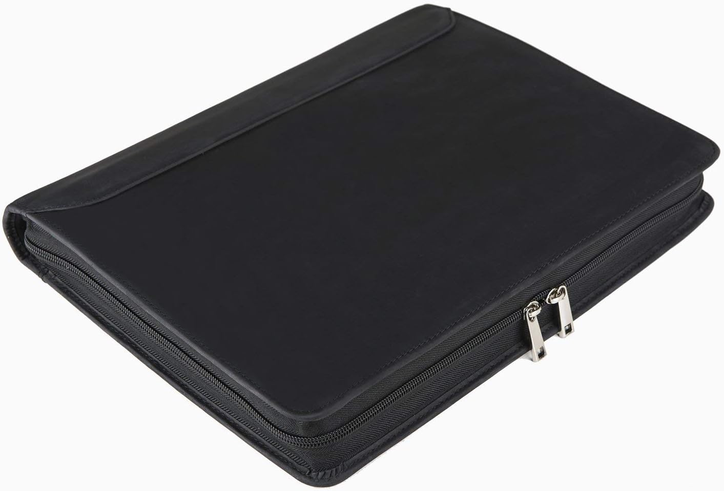 Professional Padfolio Portfolio 3 Ring Binder, Business Organizer Holder Multi-Function Folder Case with Zipper by Crazy-Horse Leather for iPad/Surface Book : Office Products
