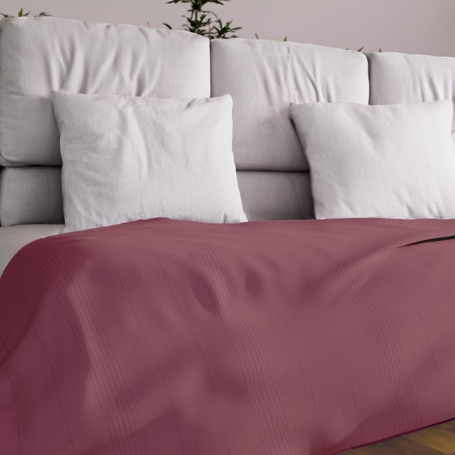 Soleil d'ocre Adèle lit by sofa, polycotton, raspberry, 180 x 220 cm