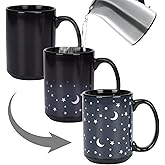 Schliersee 15OZ Magic Heat Changing Mug, Novelty Coffee Mug, Star Moon Porcelain Heat Sensitive Color Changing Cup, Funny Kids Coffee Mug Gift for Birthday, Mother