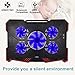 Laptop Cooling Pad BUJIAN 5 Ultra Quiet Fans and Red Led Lights with 13 wind speed (2600-5000RPM) and Ultra-slim and Skid Proof Design for 12-15.6 Inch Laptop (S-X5)