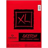 Canson XL Sketch Pad 9X12 125 Shts | Foldover Pad, 125 Sheets (50lb/74g) Artist Paper for Adults and Students - Graphite, Charcoal, Pencil, Colored Pencil