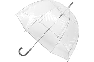 totes Adult and Kids Clear Bubble Umbrella with Dome Canopy, Lightweight Design, Wind and Rain Protection