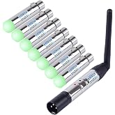 DMX Wireless, CHINLY 8pcs 2.4G DMX 512 1 Male Transmitter &amp; 7 Female Receivers Short version for Stage PAR Party Light
