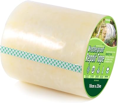 KAHEIGN Greenhouse Repair Tape 10 cm x 25 m 6 mil Clear UV Resistant