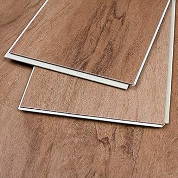 MAYKKE Rustic Oak 18 Sq Ft Luxury Vinyl Interlocking Plank Flooring 48x6 inch (Pack of 8) Easy Installation Hardwood, Wood Grain, JHA1020102