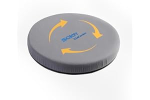 Sojoy iGelComfort Deluxe Gel Swivel Seat Cushion with Supportive Memory Foam 360 Degrees Rotating Seat Cushion for Home,Stool Chair,Office，13.5 Inches in Diameter,Dark Gray