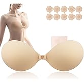 Sticky Adhesive Bra Push Up Strapless Sticky Invisible Lift Backless Bra for Women