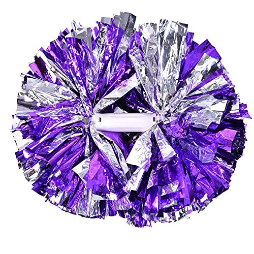 Keenso Cheerleading Pom Poms, Single Sell 8 Colors Plastic Cheerleader Pom Poms Cheer Poms for Sports Competition Cheer Dance Party Adults Kids Sports Equipment