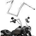 WeiSen 14" Ape Hanger Handlebar, 1 1/4" Handle Bar Compatible with Harley Sportster Softail Dyna Touring Road Glide King Models 1984-2024 Chrome
