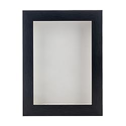 5x7 Inch Shadow Box Frame Charcoal Gray Wood | with