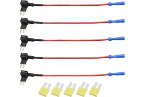 Newnessai 5 Pcs Car Add A Circuit Fuse Tap, Auto Fuse Adapter, 5 Pcs 5 Amp Micro 2 Fuses, Replacement for Jeeep Wrangler JL R
