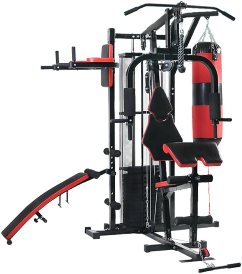 Multi Home Gym Station Exercise Bench Press Boxing Punching Equipment Dumbbells