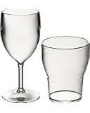 6 Verres à Vin Roltex Polycarbonate Empilables Incassables 200ml - Idéal Camping, Piscine Et Usage Quotidien
