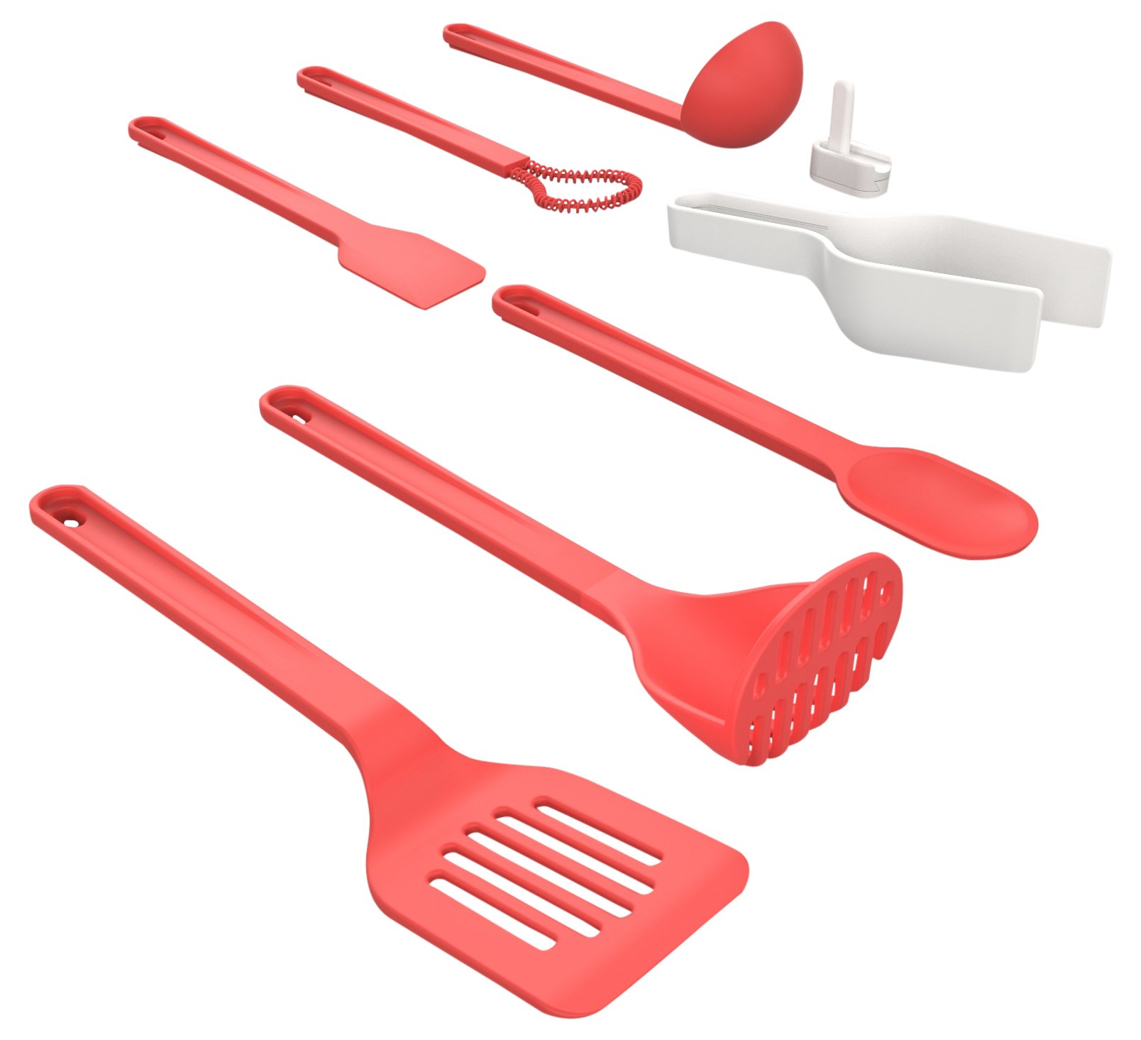 Venn by Captivate Brands VNUTSETRED 8-Piece Utensil Set, Silicone, Red