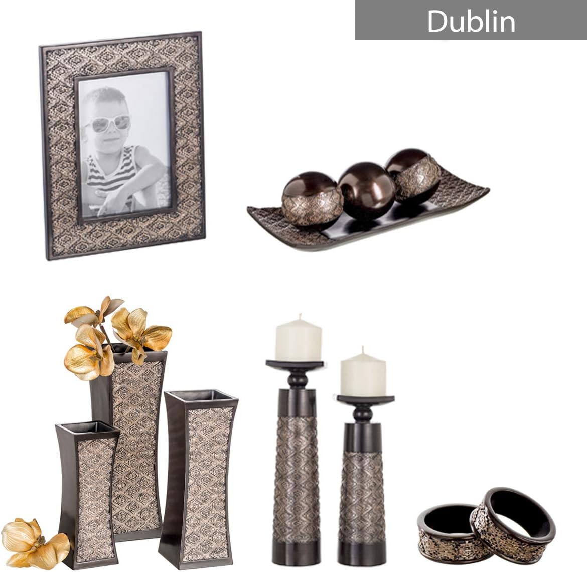 Creative Scents Dublin Napkin Rings Set of 6 - Elegant Dining Table Decor Napkin Holder Rings - Rustic Table Setting Decorations for Thanksgiving, Fall, Holiday Dinner (Coffee Brown): Home & Kitchen