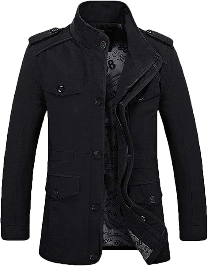 button up coat mens