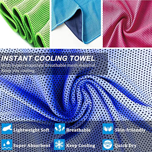 YQXCC 4 Pack Cooling Towel (40"x12") for Neck, Microfiber Ice Soft