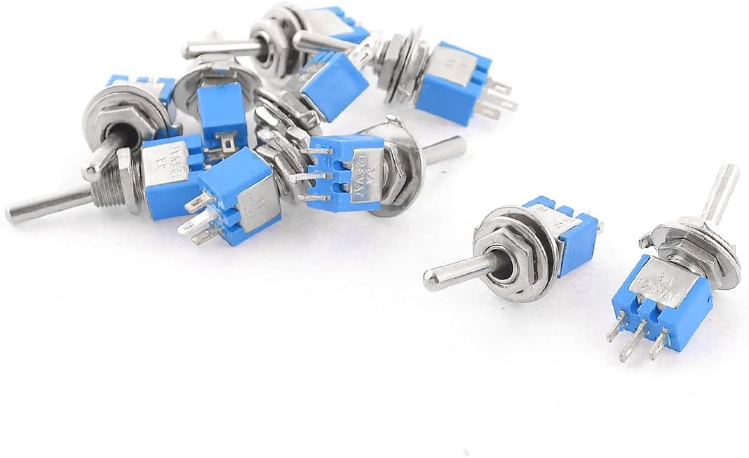 uxcell 10PCS SPDT On/On 2 Position Miniature Toggle Switch AC 125V/3A