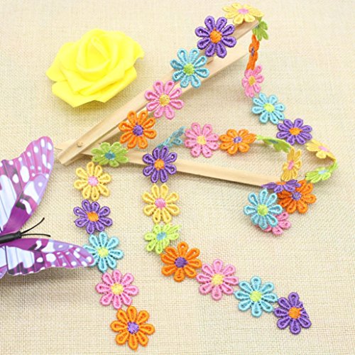 Botrong 2 Yards Sweet Lovely Sewing Fabric Lace Label Patches Satin Ribbon DIY Craft Decor