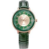MANIFO Women's Casual PU Leather Watch, Big Face Easy to Read Analog Quartz Watch with Arabic Dial