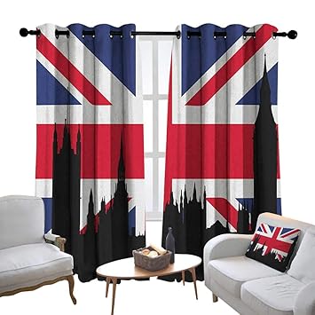 Amazon Com Lewis Coleridge Bedroom Curtain Union Jack Houses Of