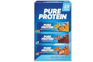 Pure Protein Bars, Nutrient Rich Snacks with High Protein for Energy Support, Minimal Sugar, Gluten-Free, Variety Pack (In NEYUM Packaging) (23 Pack)