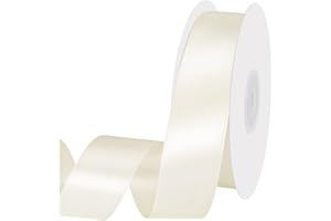 woric Ivory Ribbon 1 Inch 30 Yards Double Faced Cream Satin Ribbon for Crafts Gift Wrapping Home Decor Hair Bows Wedding Event Christmas Decorations