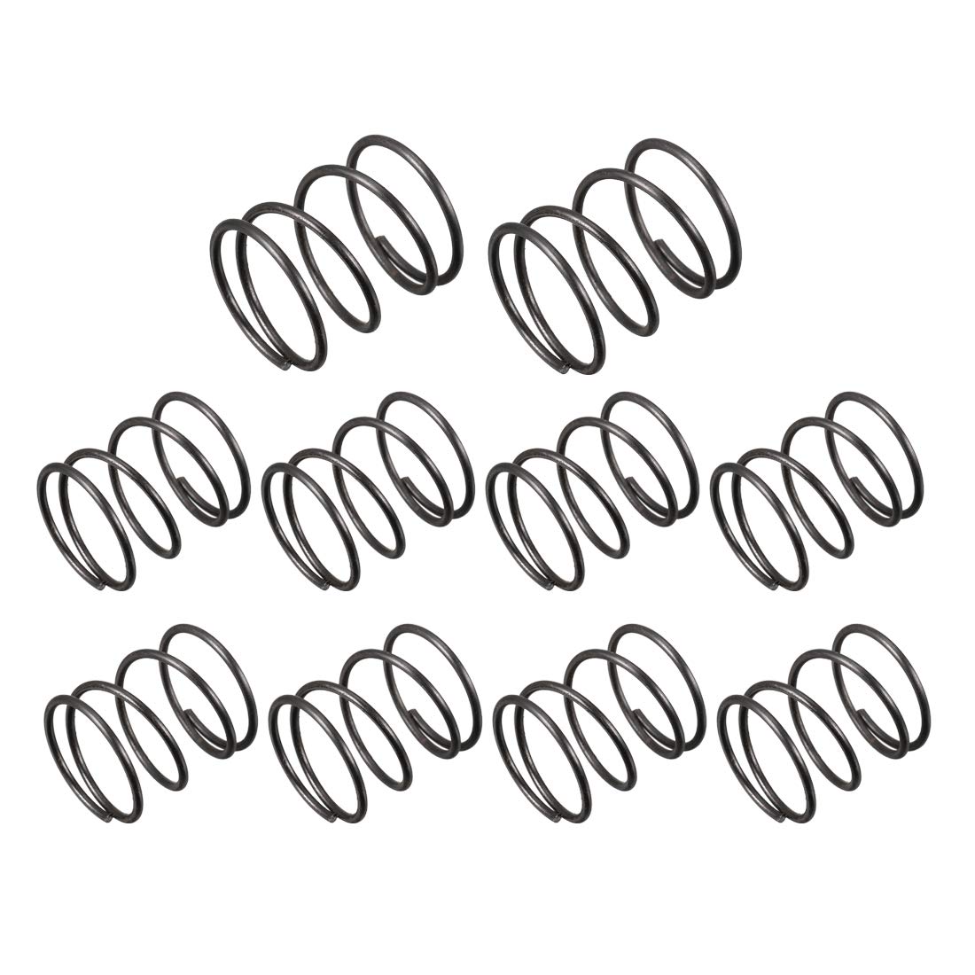 sourcingmap Compression Spring - 1.2mm Wire Dia , 18mm OD , 20mm Free Length Spring Steel Extension Spring,Black,10Pcs